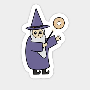 Funny Wizard, Donut Lover Sticker